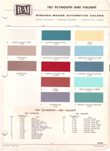 Load image into Gallery viewer, 1960's Plymouth/Valiant Paint Colors