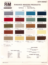Load image into Gallery viewer, 1970's Dodge Paint Colors