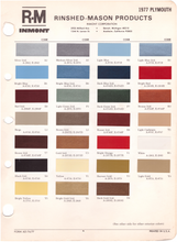 Load image into Gallery viewer, 1970's Plymouth Paint Colors